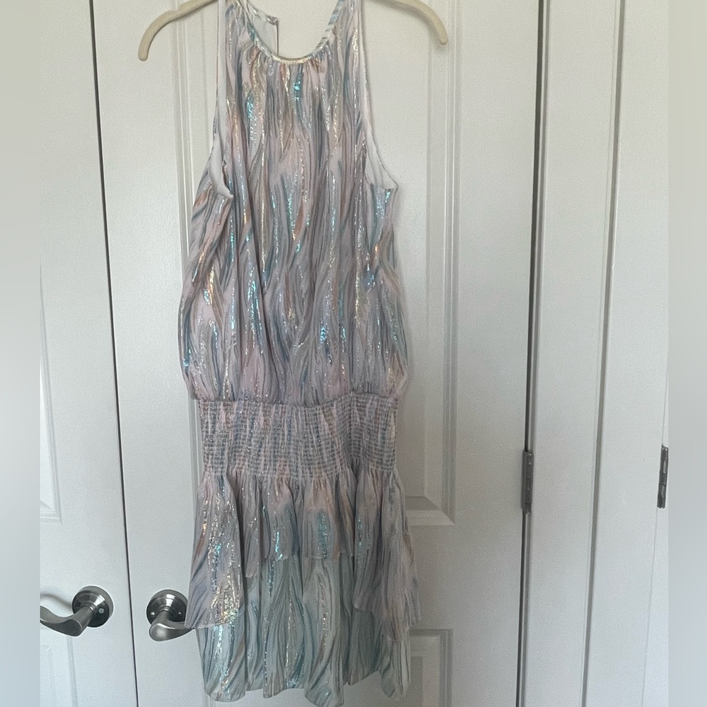 Ramy Brook NWT high neck tiered mini dress